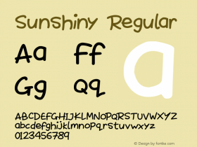 Sunshiny Version 1.00 September 27, 2018, initial release Font Sample