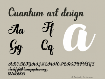 Quantum art design Version 1.000 Font Sample