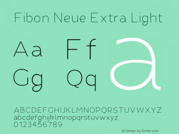 FibonNeue-ExtraLight Version 1.0 Font Sample