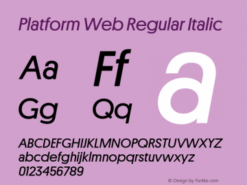 Platform Web Regular Italic Version 001.001 2010图片样张