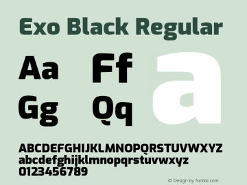 Exo Black Version 1.500; ttfautohint (v1.6)图片样张
