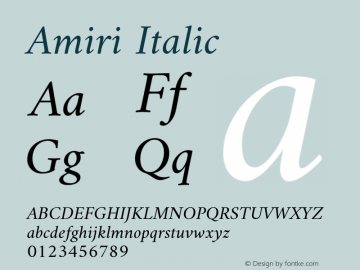 Amiri Italic Version 000.109 Font Sample