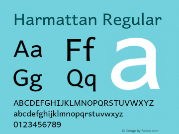 Harmattan Version 1.001 (build 1124/1092) Font Sample