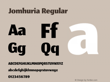 Jomhuria Version 1.0000 Font Sample