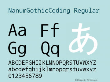 NanumGothicCoding Version 2.000;PS 1;hotconv 1.0.49;makeotf.lib2.0.14853图片样张