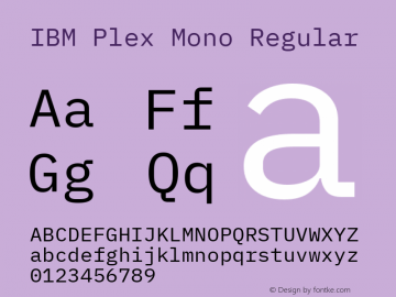 IBM Plex Mono Version 2.000 Font Sample