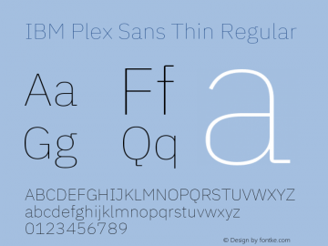 IBM Plex Sans Thin Version 2.1图片样张