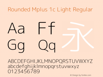 Rounded Mplus 1c Light Version 1.059.20150529 Font Sample