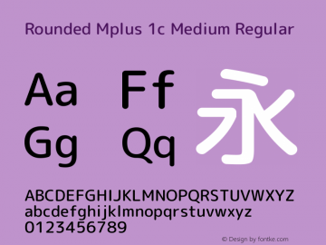 Rounded Mplus 1c Medium Version 1.059.20150529图片样张