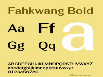 Fahkwang Bold Version 1.000; ttfautohint (v1.6)图片样张
