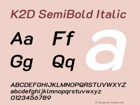 K2D SemiBold Italic Version 1.000; ttfautohint (v1.6) Font Sample