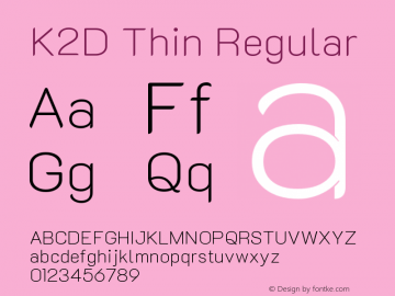 K2D Thin Version 1.000; ttfautohint (v1.6) Font Sample