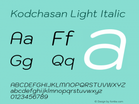 Kodchasan Light Italic Version 1.000; ttfautohint (v1.6)图片样张