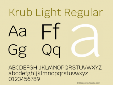 Krub Light Version 1.000; ttfautohint (v1.6) Font Sample