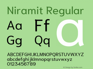 Niramit Regular Version 1.000; ttfautohint (v1.6)图片样张