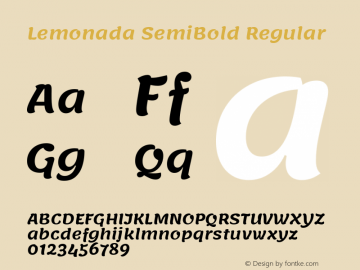 Lemonada-SemiBold Version 3.006 Font Sample