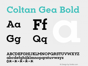Coltan Gea Bold Version 1.169 Font Sample