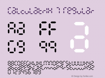 Calculatrix 7 Regular Version 1.0 Font Sample