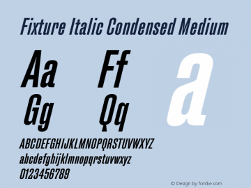 Fixture Italic Condensed Medium Version 1.000图片样张