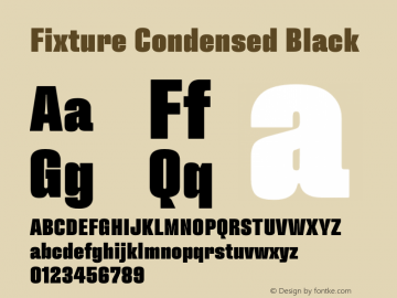 Fixture Condensed Black Version 1.000 Font Sample