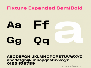 Fixture Expanded SemiBold Version 1.000 Font Sample