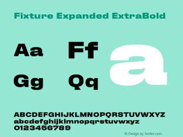 Fixture Expanded ExtraBold Version 1.000图片样张