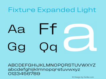 Fixture Expanded Light Version 1.000 Font Sample