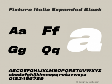 Fixture Italic Expanded Black Version 1.000图片样张