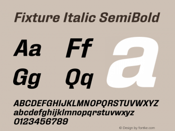 Fixture Italic SemiBold Version 1.000图片样张