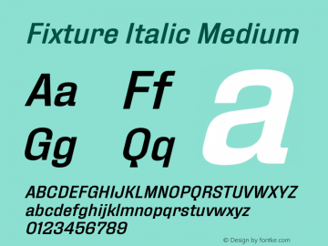 Fixture Italic Medium Version 1.000图片样张