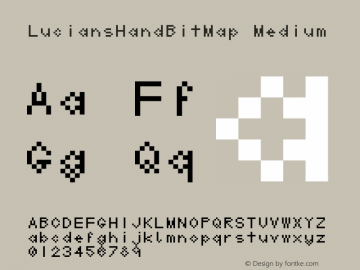 LuciansHandBitMap Version 1.0 Font Sample