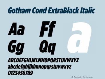 GothamCond-XBlackItalic Version 3.301图片样张