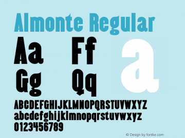 Almonte Regular Version 4.000 Font Sample