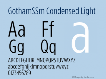 GothamCondSSm-Light Version 2.301 Font Sample