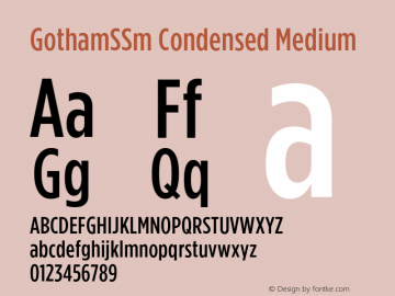 GothamCondSSm-Medium Version 2.301 Font Sample