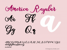 America Version 1.000 Font Sample