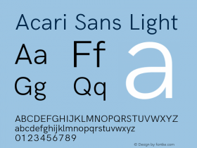 Acari Sans Light Version 1.045图片样张