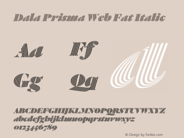 Dala Prisma Web Fat Italic Version 1.2 2014 Font Sample