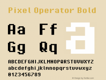 Pixel Operator Bold 2018.10.04-1 Font Sample