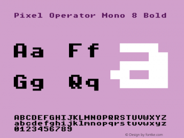 Pixel Operator Mono 8 Bold 2018.10.04-1 Font Sample