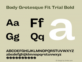 Body Grotesque Fit Trial Bold Version 1.006 Font Sample