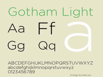 Gotham-Light Version 3.301 Font Sample