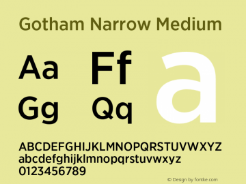 GothamNarrow-Medium Version 3.301图片样张