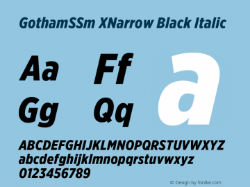 GothamXNarrSSm-BlackItalic Version 2.302图片样张