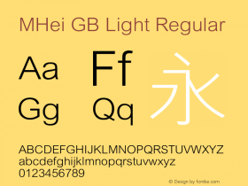 MHei GB Light  Font Sample