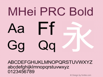 MHei PRC Bold  Font Sample