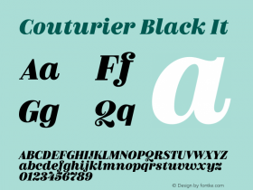 Couturier Black It Version 1.000;PS 001.000;hotconv 1.0.88;makeotf.lib2.5.64775 Font Sample