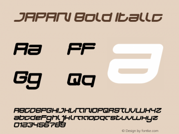 JAPAN Bold Italic Version 1.00;October 7, 2018;FontCreator 11.5.0.2427 64-bit Font Sample