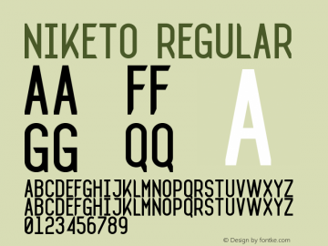 Niketo-Regular Version 1.1 Font Sample