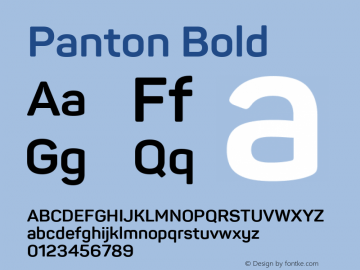 Panton-Bold Version 2.000 Font Sample